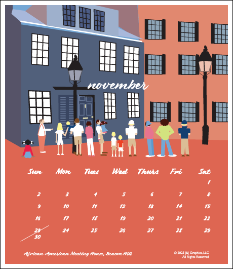 Boston Jewel Case Calendar.