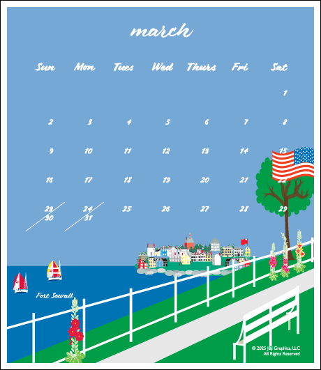 Marblehead Jewel Case Calendar.