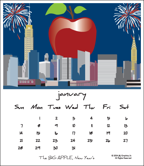 New York City Jewel Case Calendar