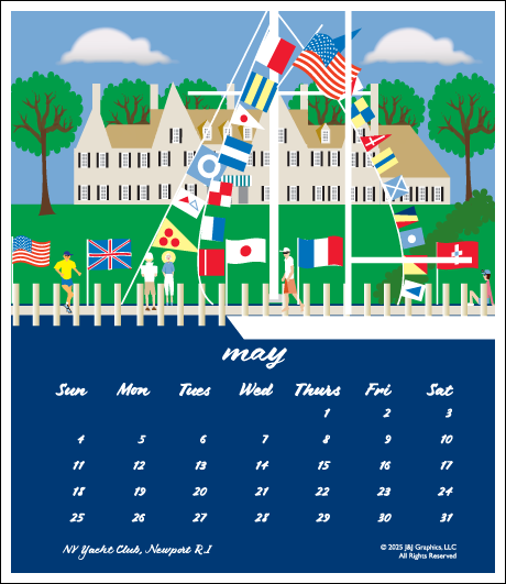 Rhode Isalnd Jewel Case Calendar.